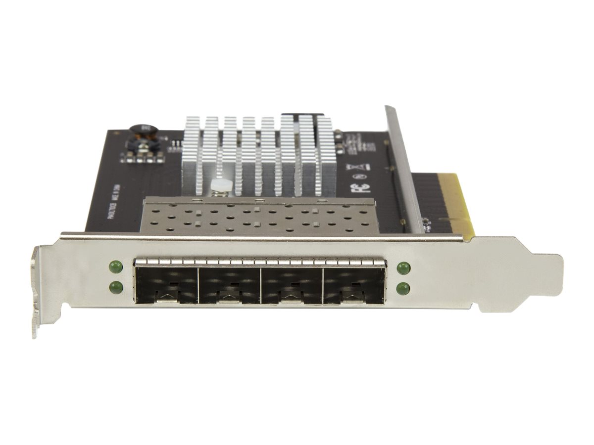 StarTech.com Quad Port 10G SFP+ Netzwerkkarte - Intel XL710 Open SFP+ Converged Adapter - PCIe 10 Gigabit Ethernet Server NIC - 10GbE LWL LAN Karte - Dell PowerEdge HPE ProLiant (PEX10GSFP4I)