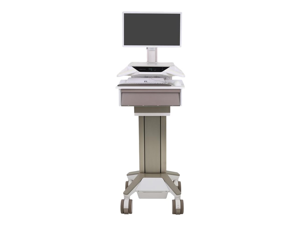 Ergotron CareFit Pro - Wagen - Electric Lift - für LCD-Display  PC-Ausrüstung - medizinisch - weiß Warm Gray - Bildschirmgröße: bis zu 686 cm (bis zu 27 Zoll)