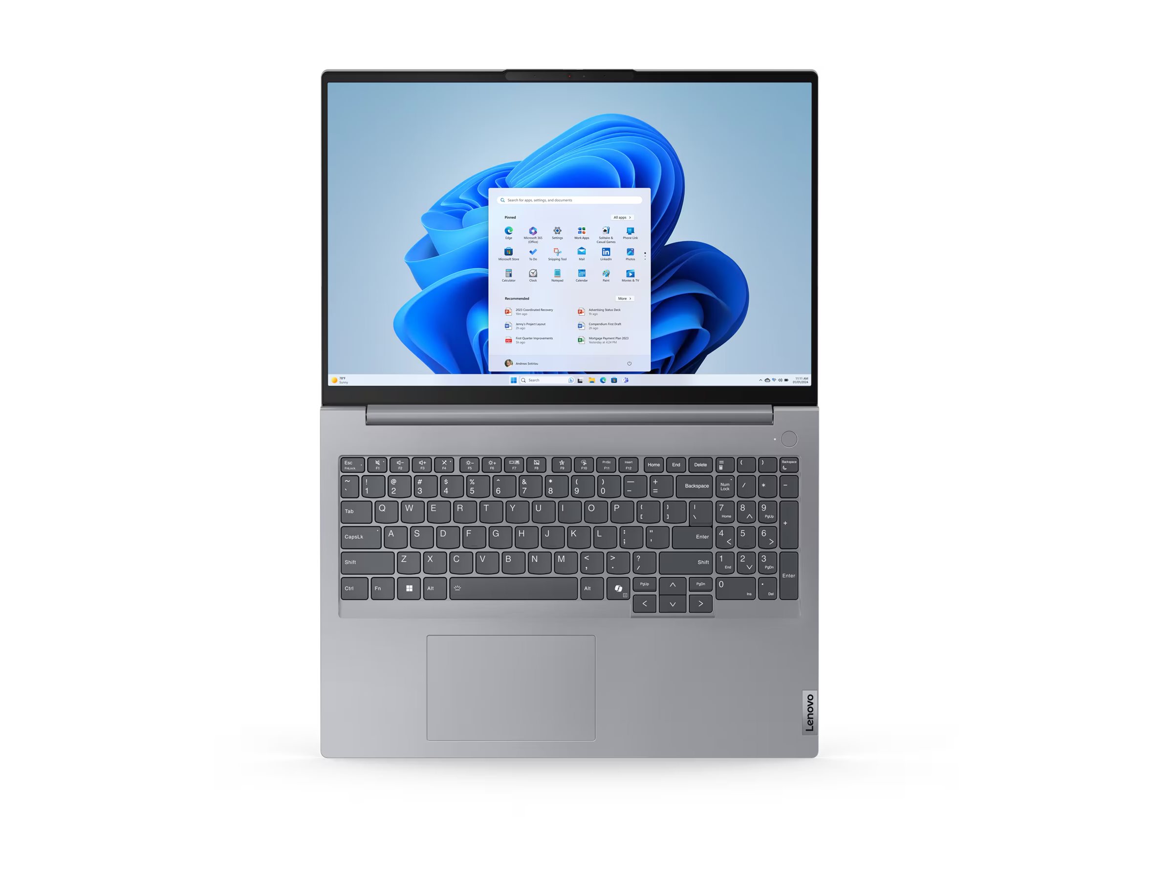 Lenovo ThinkBook 16 G7 ARP 21MW - 180°-Scharnierdesign - AMD Ryzen 5 7535HS / 3.3 GHz - Win 11 Pro - Radeon 660M - 32 GB RAM - 1 TB SSD NVMe - 40.6 cm (16")