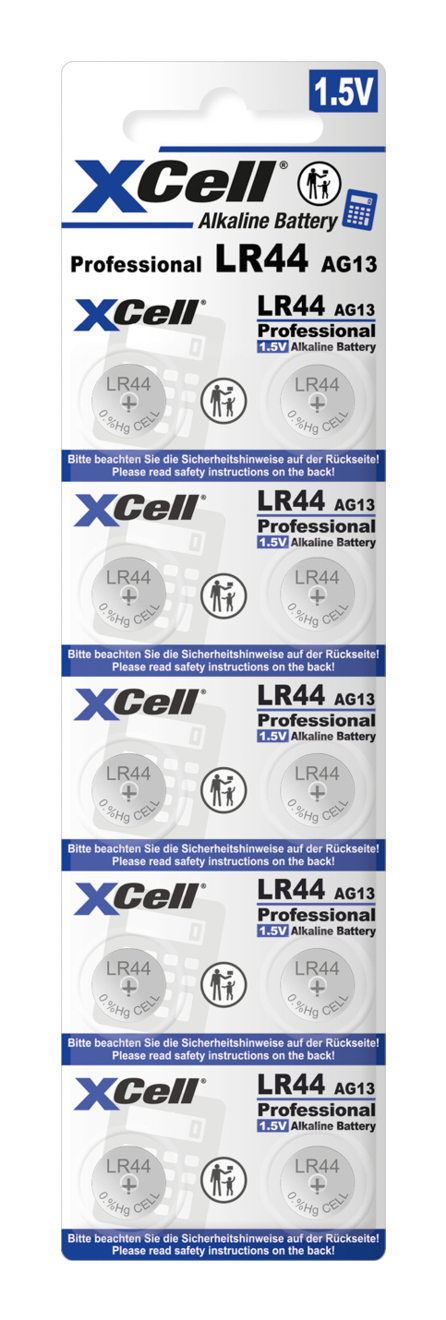 XCell Knopfzelle LR 44 10 St. Alkali-Mangan - Batterie - LR 44/V13GA, Ansicht 2
