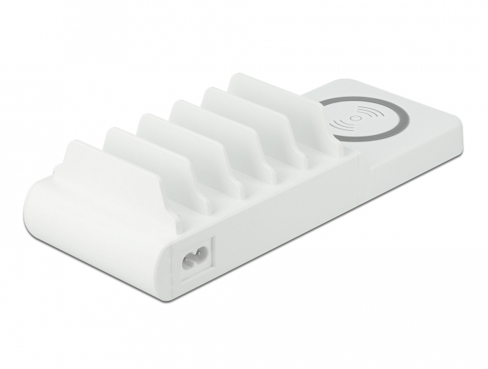 Delock USB and Wireless Charger - Ladestation + AC-Netzteil - 110 Watt - 5 A - PD - 3 x USB Typ A, 2 x USB-C), Ansicht 3
