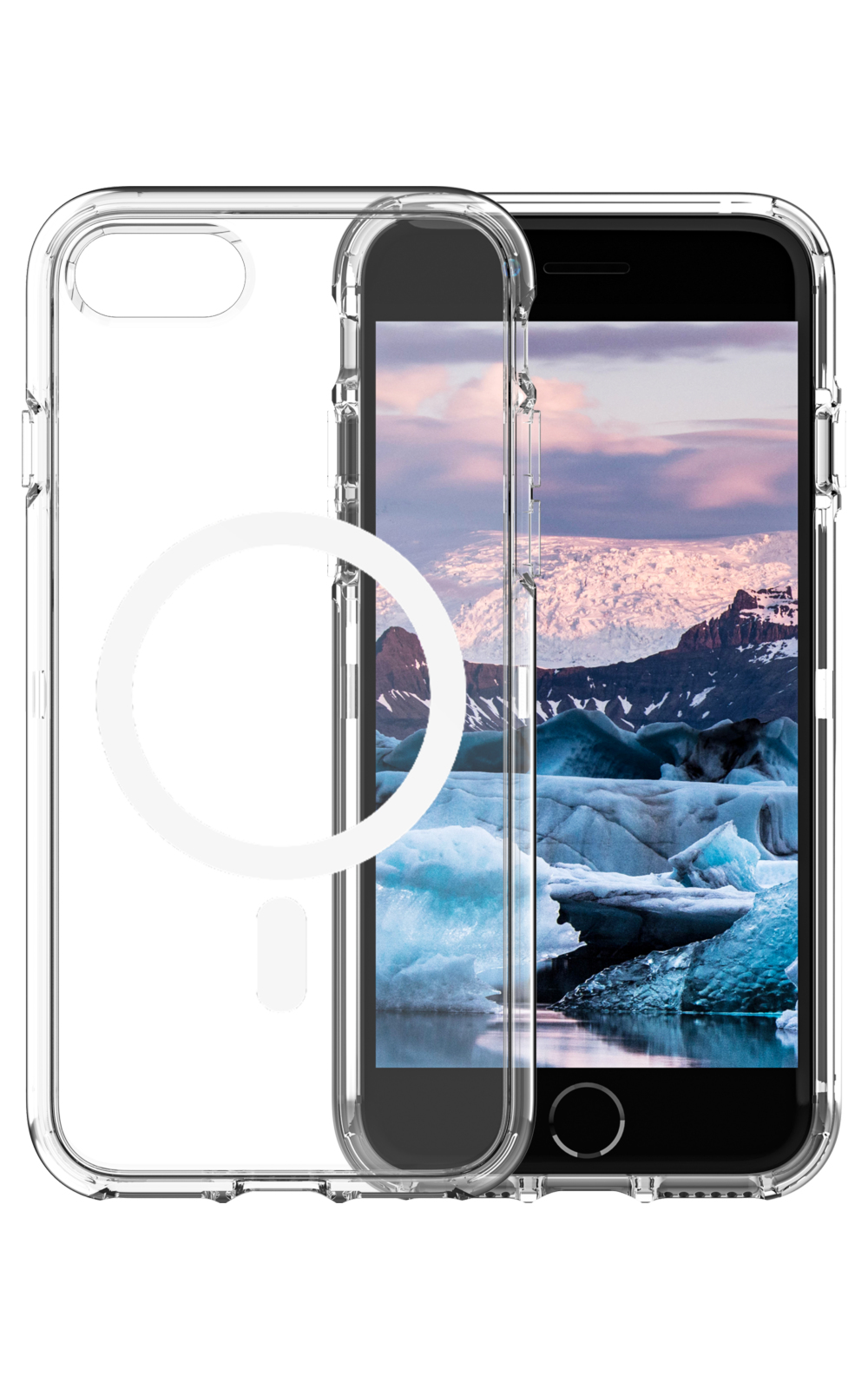 dbramante1928 Iceland Pro - Hintere Abdeckung für Apple iPhone 8, SE (2. Generation) - kompatibel mit MagSafe, Ice Clear, Ansicht 2