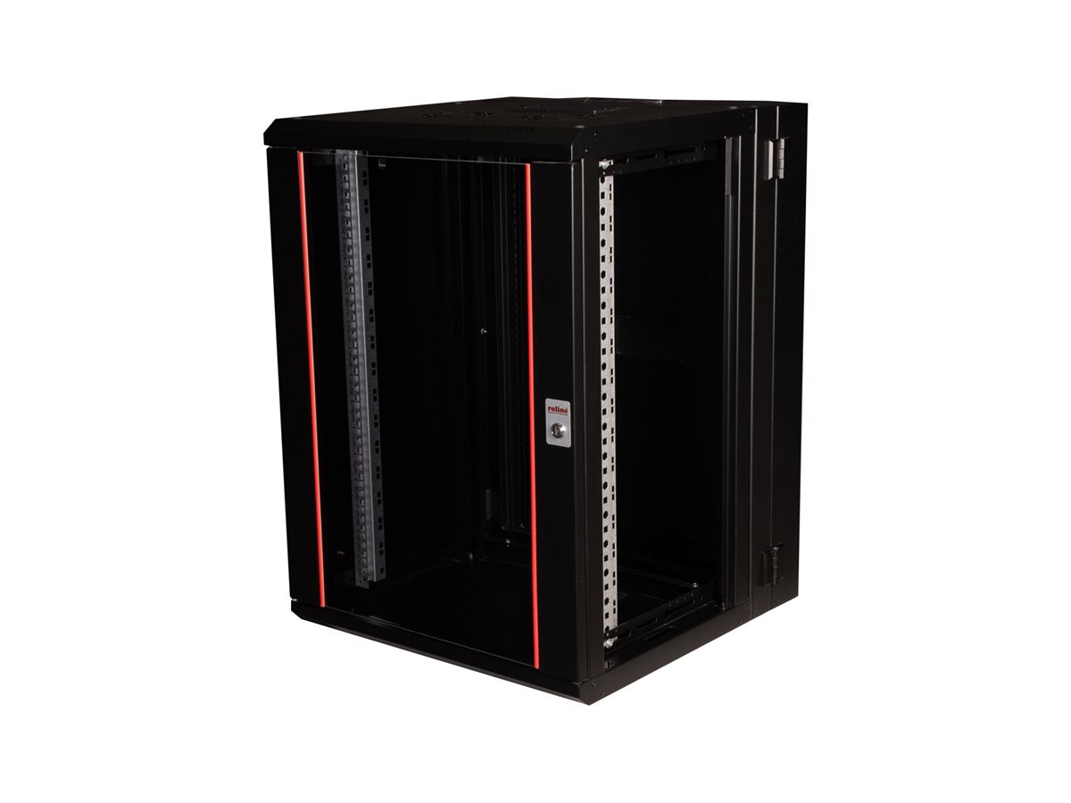 ROLINE Pro - Gehäuse - geeignet für Wandmontage - RAL 9005 Jet Black - 16U - 48.3 cm (19)