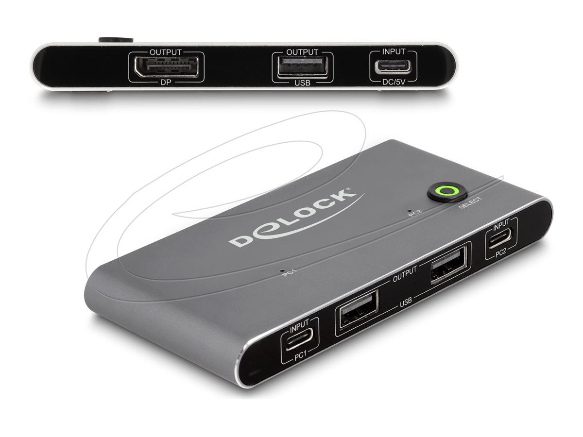 Delock KVM-USB-Switch - 8K 30 Hz DisplayPort with USB 2.0