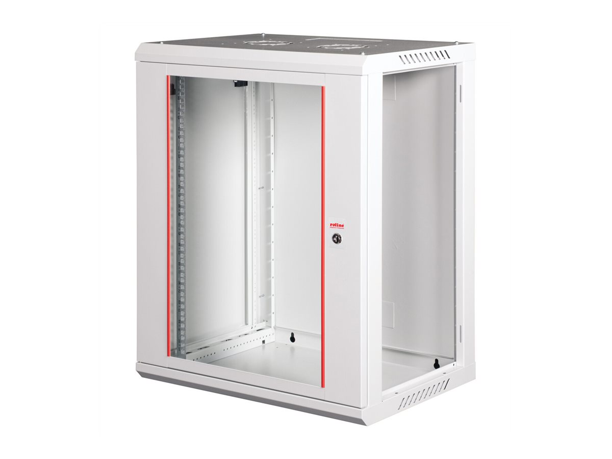 ROLINE Basic Plus - Gehäuse Netzwerkschrank - 600x450 BxT - geeignet für Wandmontage - RAL 7035, Hellgrau - 15U - 19, Ansicht 4