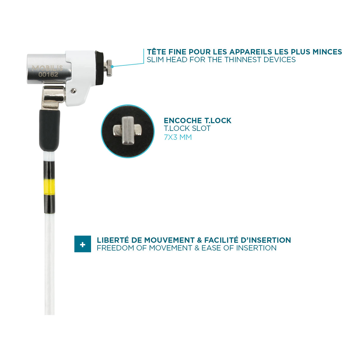 Mobilis Slim Rotating Security Lock Key - Sicherheitskabelschloss, Ansicht 2