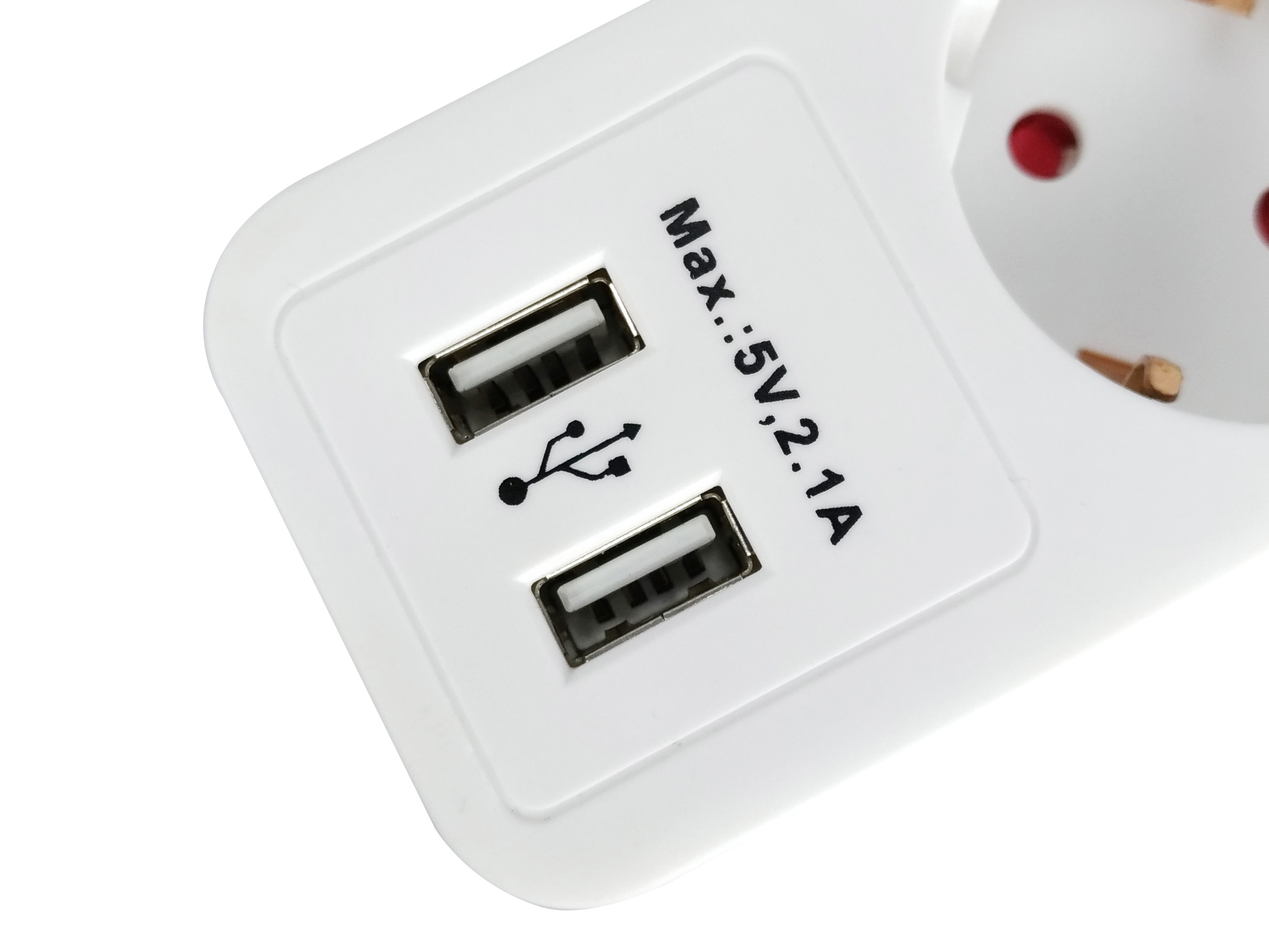 Equip Life - Version 1 - Steckdosenleiste - Wechselstrom 250 V - 3500 Watt - Eingang Typ F - (2 x USB, 5 x Strom Typ F), Ansicht 4