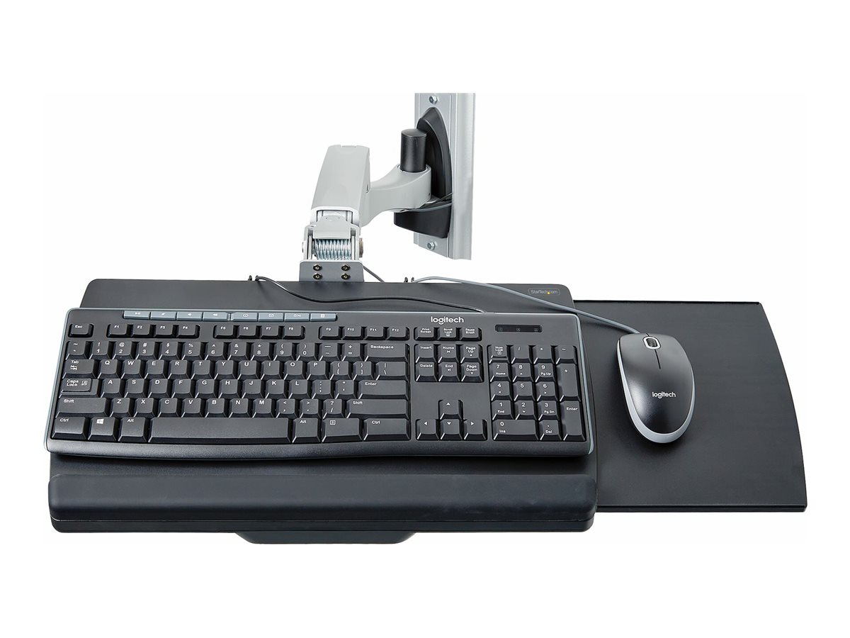 StarTech.com Workstation Wandhalterung, Monitor & PC & Tastatur Halterung - Befestigungskit - Workstation - für Flachbildschirm - Aluminium, Stahl - Schwarz - Bildschirmgröße: up to 68.6 / 82.3 cm (ultra-wide)