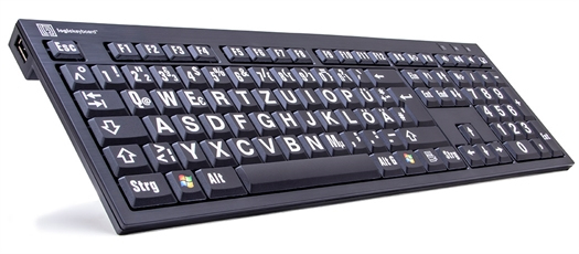 Logickeyboard XL Print PC Slim Line NERO - Tastatur - TL: Deutsch, QWERTZ, Ansicht 2