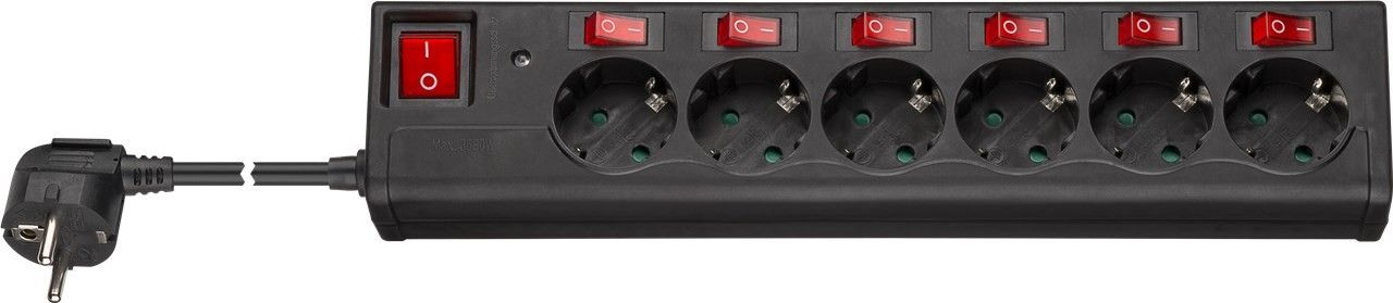 Goobay - Steckdosenleiste - Wechselstrom 230 V - 3500 Watt - Eingabe, Eingang Typ F - Ausgangsanschlüsse: 6, Ansicht 4