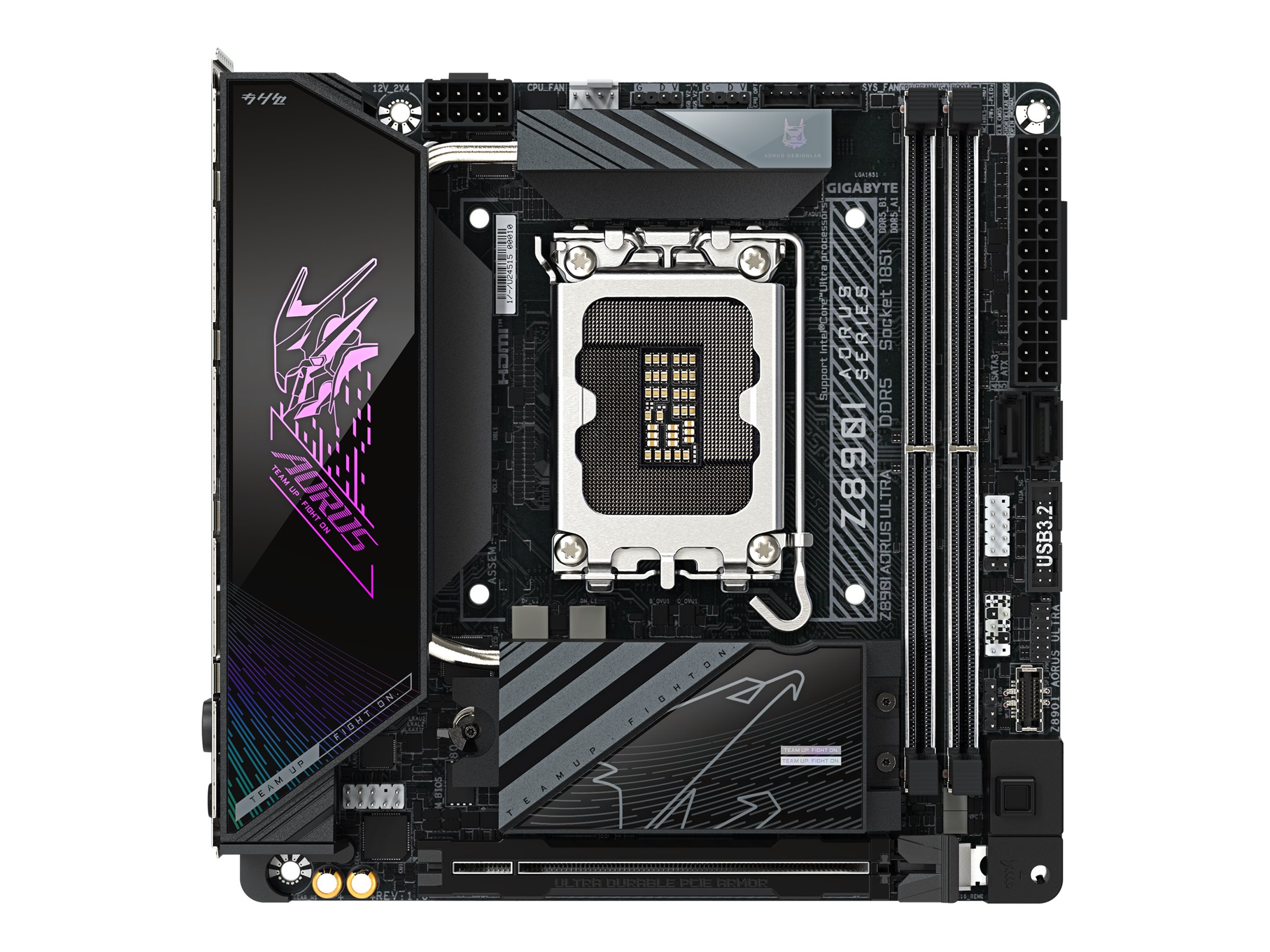 Gigabyte AORUS Z890I ULTRA - Motherboard - micro ATX - LGA1851-Sockel - Z890 Chipsatz - USB4, USB-C 3.2 Gen2, USB 3.2 Ge