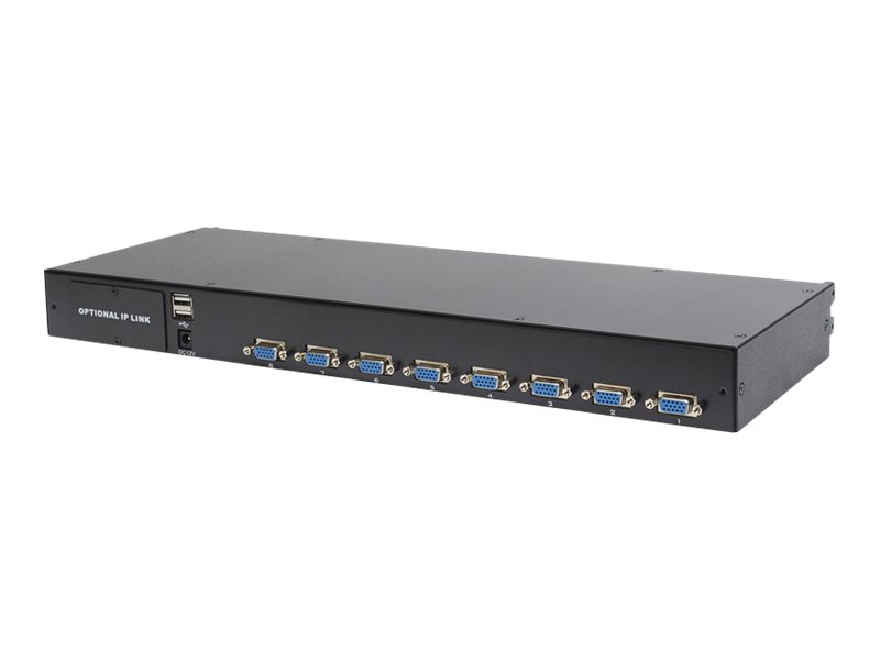 DIGITUS 17" LCD KVM Konsole, 8-Port VGA, französische Tastatur