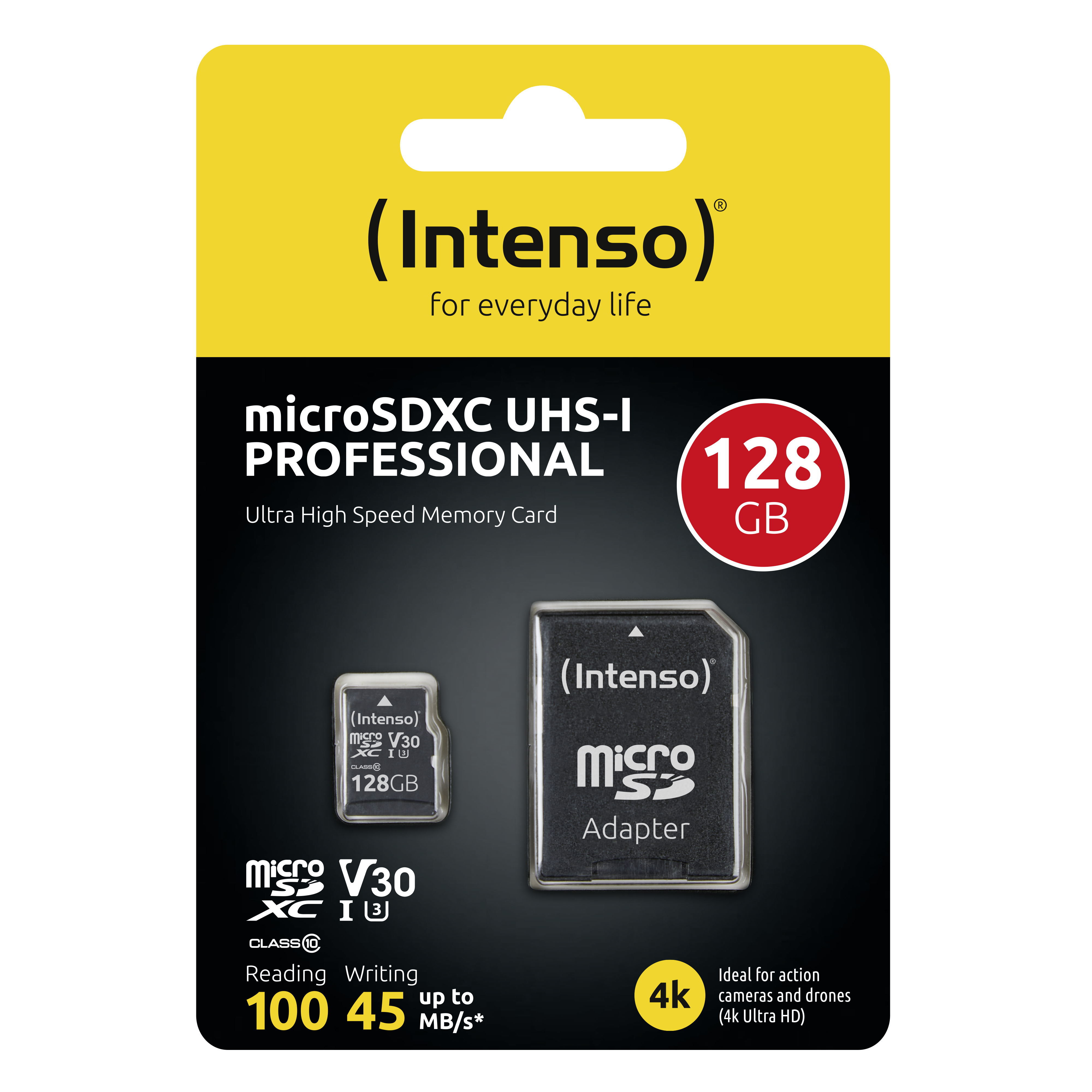 Intenso Professional - Flash-Speicherkarte (microSDXC-an-SD-Adapter inbegriffen), Ansicht 2