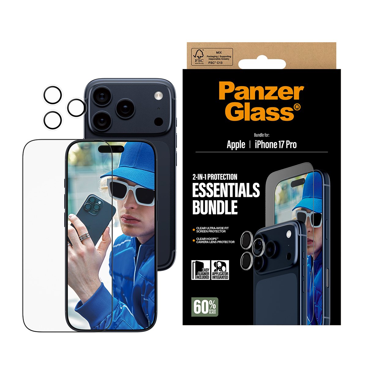 PanzerGlass 2-in-1 Essentials Bundle iP - Apple - iPhone 17 Pro, Ansicht 3