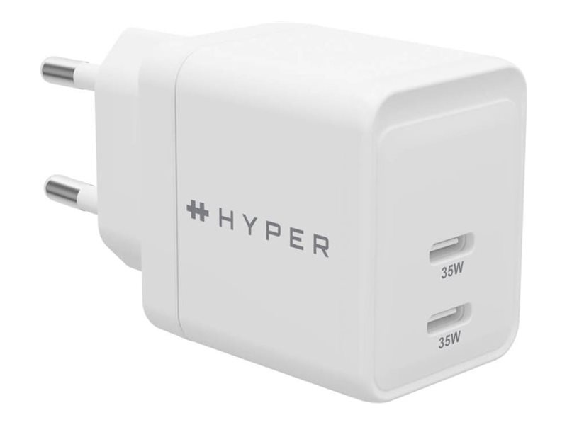 Targus HyperJuice - Netzteil - GaN - 35 Watt - QC 3.0, Power Delivery 3.0 + PPS - 2 Ausgabeanschlussstellen (USB-C)