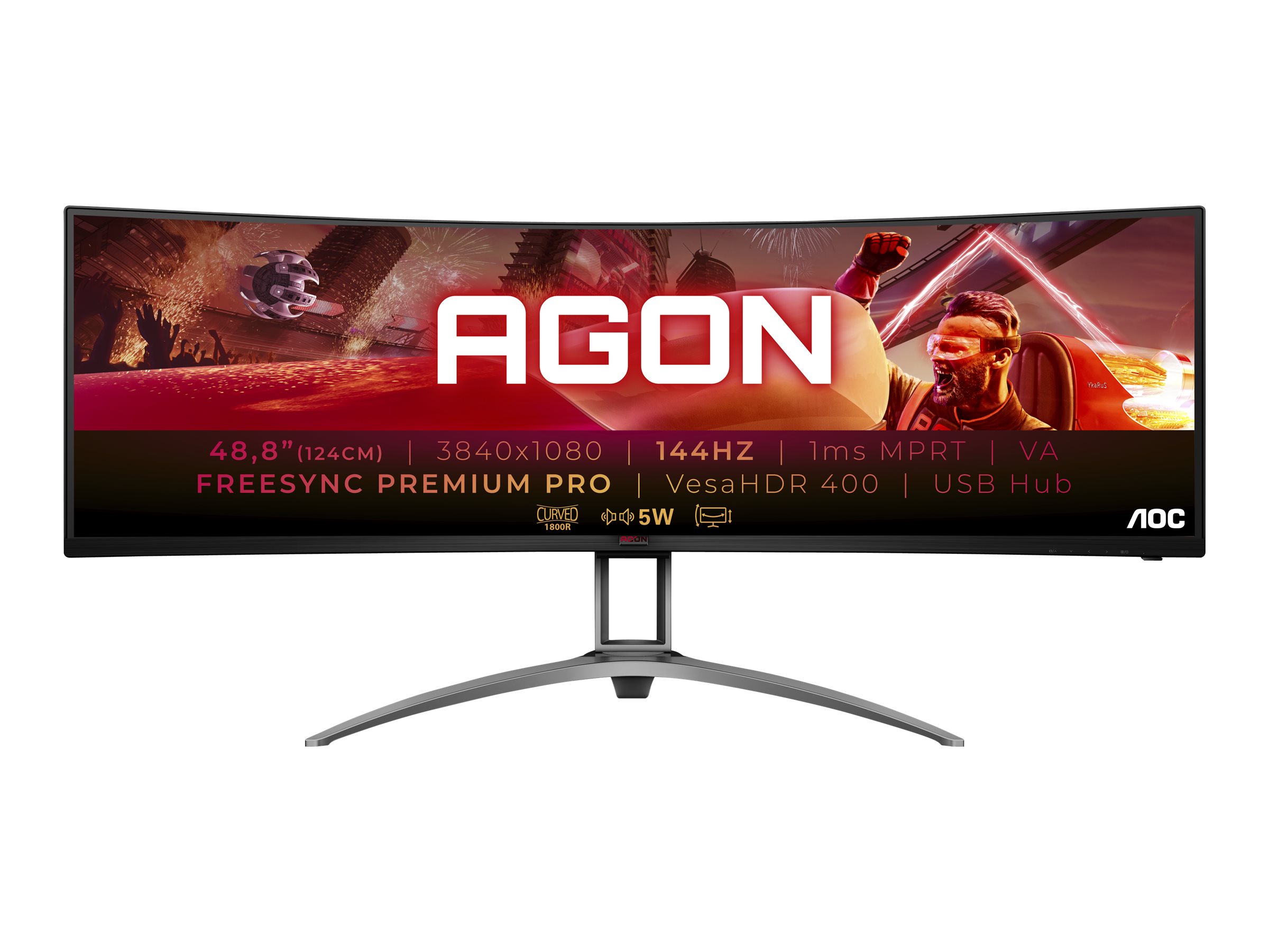 AOC Gaming AG493QCX - AGON Series - LED-Monitor - Gaming - gebogen - 124.5 cm (49")