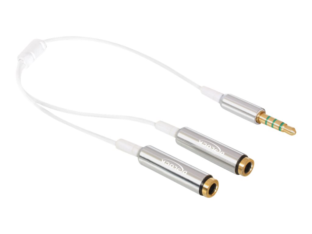 Delock Audio-Splitter - 4-poliger Mini-Stecker weiblich zu 4-poliger Mini-Stecker männlich