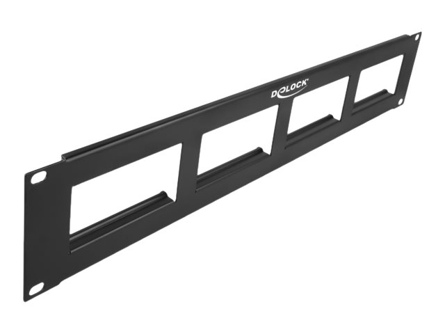 Delock Easy 45 19 Zoll Patchpanel Ausschnitt 4 x 90,5 x 45,2 mm, 2 HE, schwarz