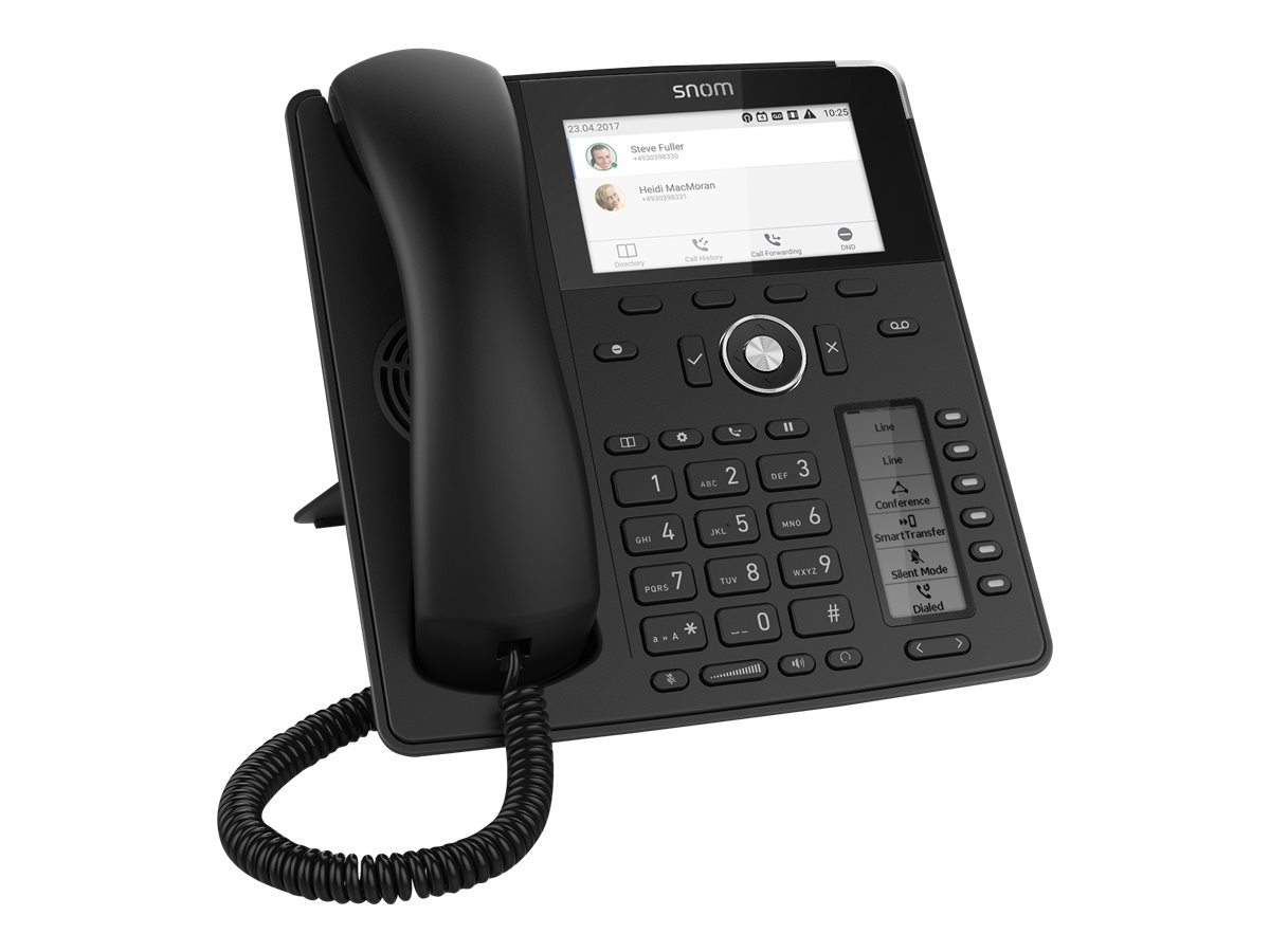 snom D785N - VoIP-Telefon mit Rufnummernanzeige - dreiweg Anruffunktion - SIP, RTCP, RTP, SRTP, SRTCP, SIP over TLS, RTCP-XR, SIPS, ICE - 12 Leitungen - Schwarz