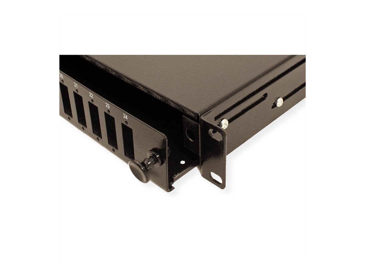 VALUE 19-Spleißbox 24xSC-DX/LC-Quad 1HE schwarz, Ansicht 3