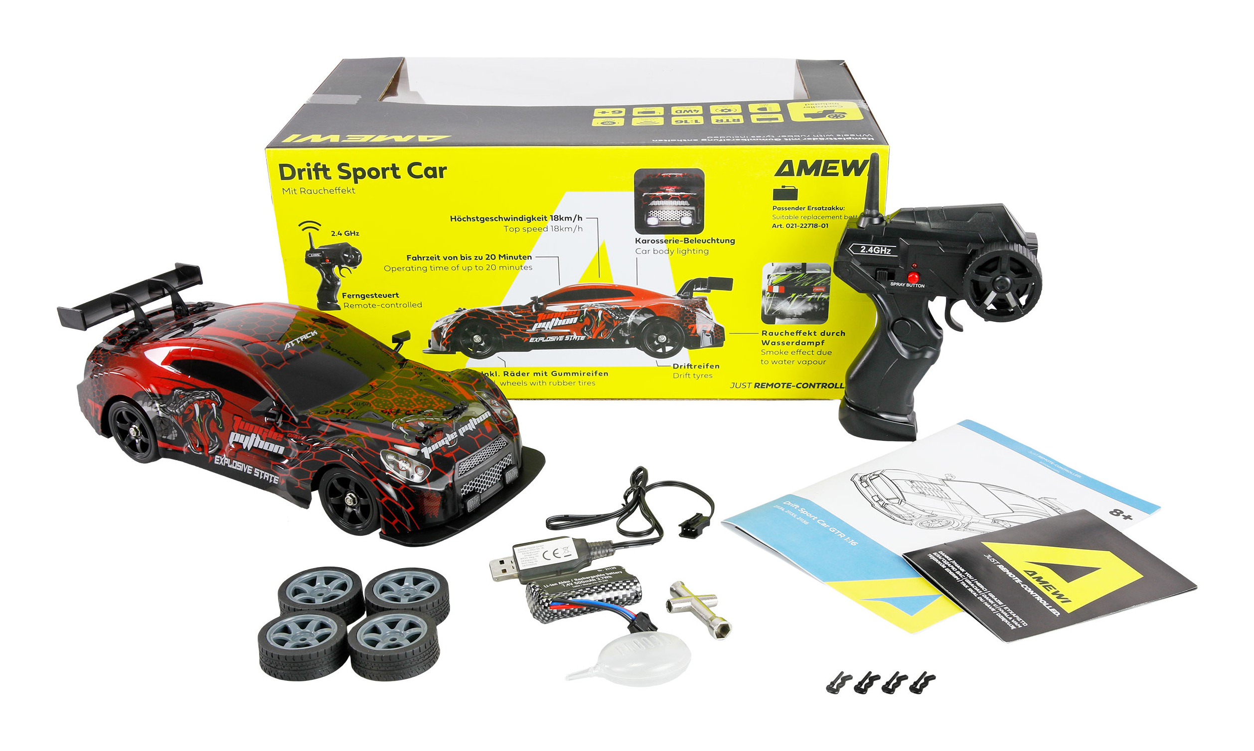 Amewi RC Drift Sport rot/gruen, Ansicht 2