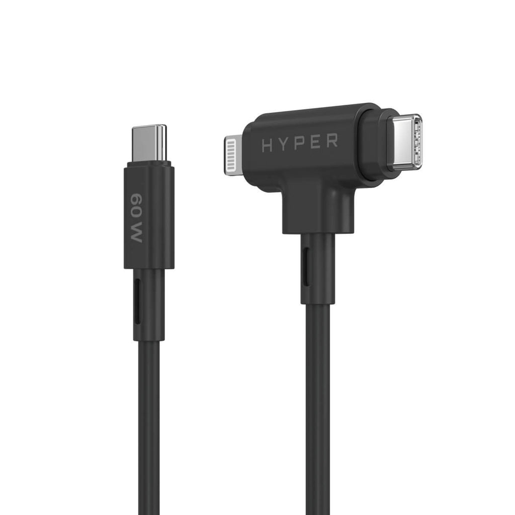 Targus HyperJuice - Lightning-Kabel - 24 pin USB-C männlich zu 24 pin USB-C, Lightning männlich - Schwarz, Ansicht 3