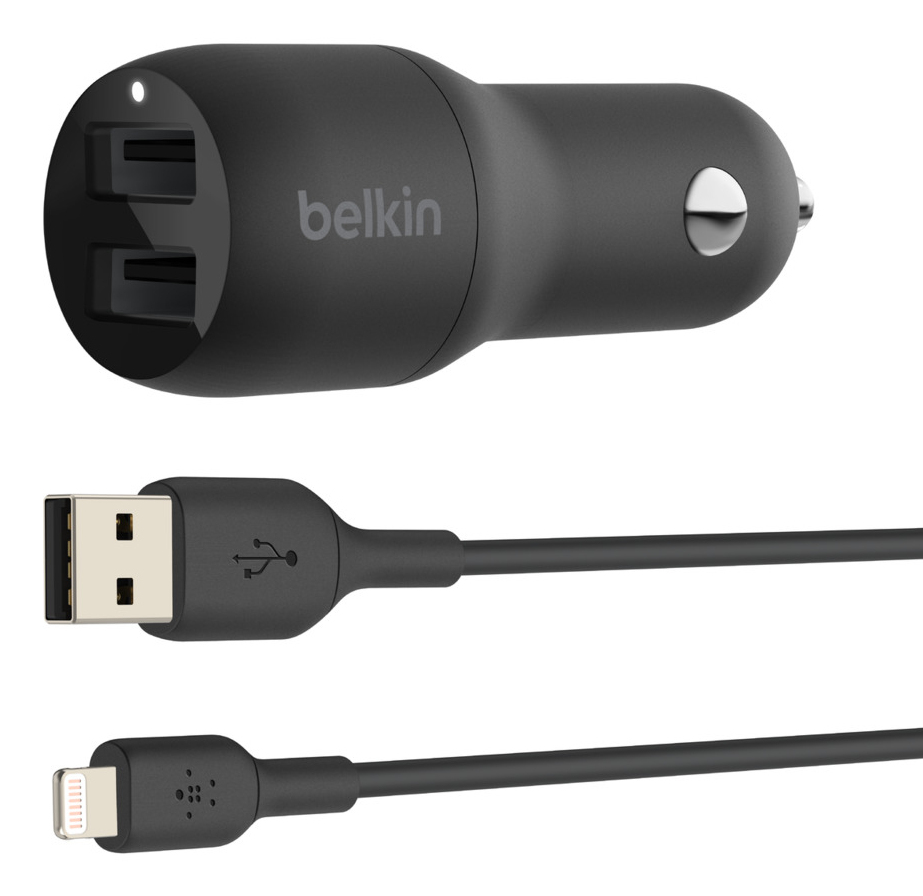 Belkin BoostCharge Dual Charger - Auto-Netzteil - 24 Watt - 4.8 A - 2 Ausgabeanschlussstellen (USB), Ansicht 2