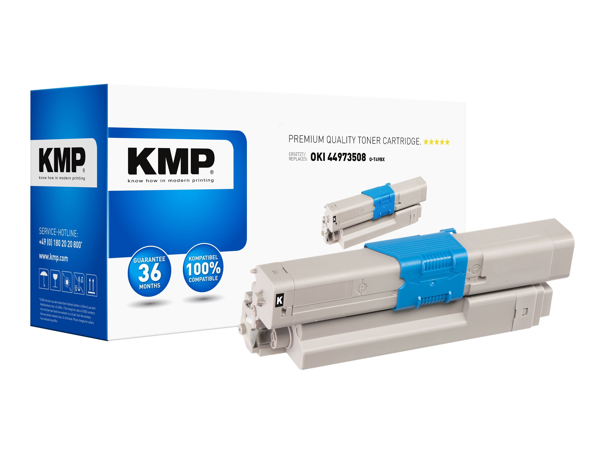 KMP O-T49BX - Hohe Ergiebigkeit - Schwarz - kompatibel - Tonerpatrone (Alternative zu: OKI 44973508)