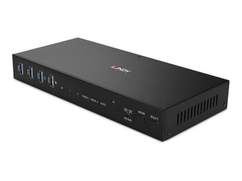Lindy KVM-Audio-USB-Switch - Dual-Head HDMI 4K60 USB 3.0