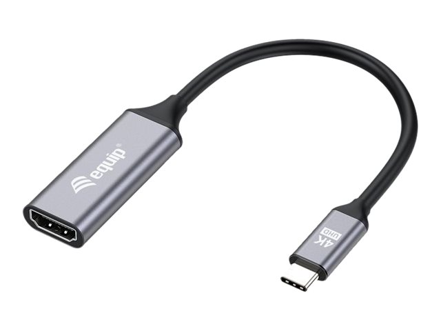 Equip Adapterkabel - USB-C männlich zu HDMI weiblich - 15 cm - Grau - Unterstützung für 4K60Hz (3840 x 2160)