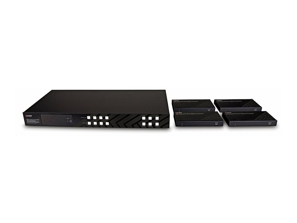 Lindy 150m Cat.6 4x4 HDMI 4K60 HDBaseT Matrix Extender, Ansicht 4