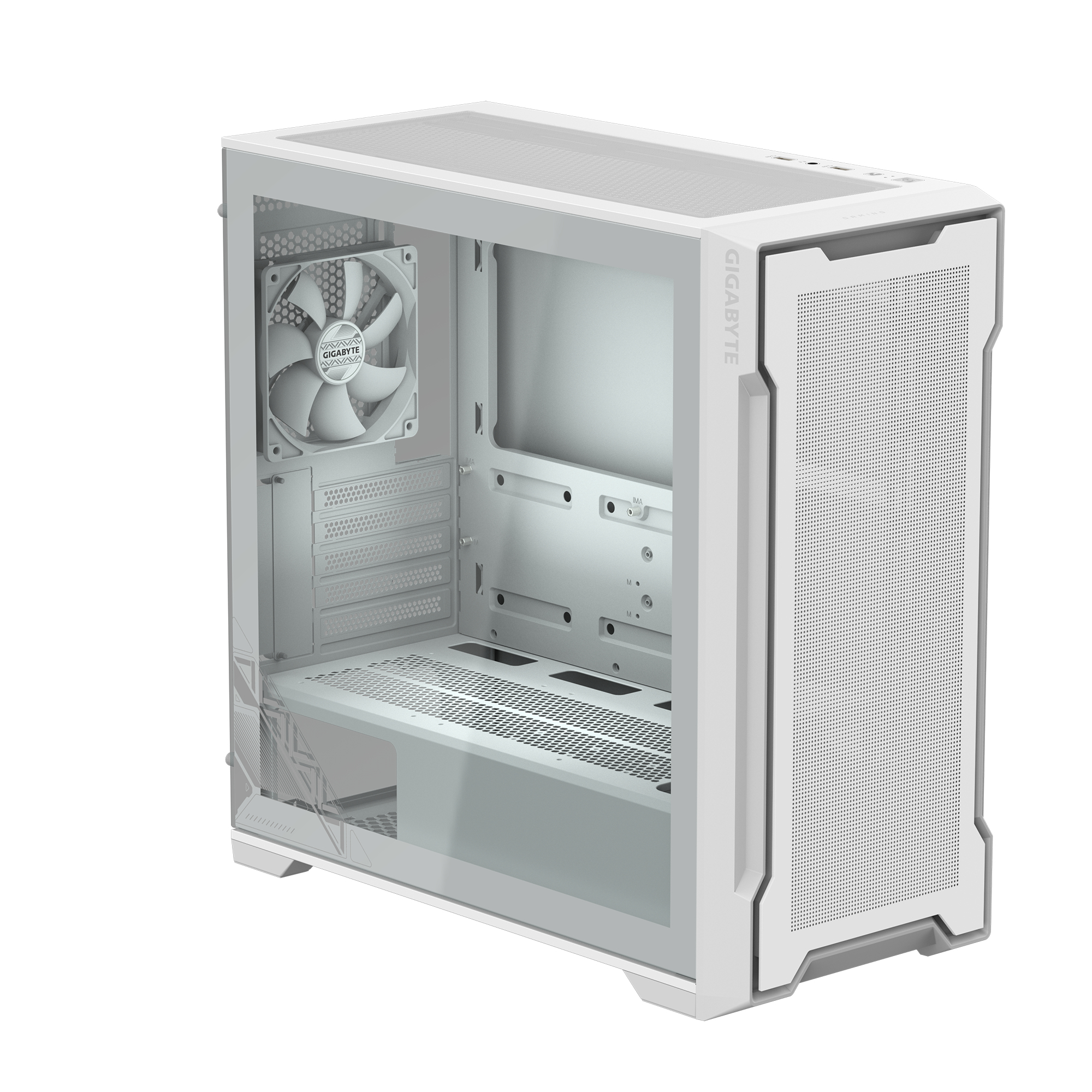 Gigabyte C102 GLASS ICE - Mid tower - mini ITX / micro ATX - Seitenteil mit Fenster (gehärtetes Glas), Ansicht 2