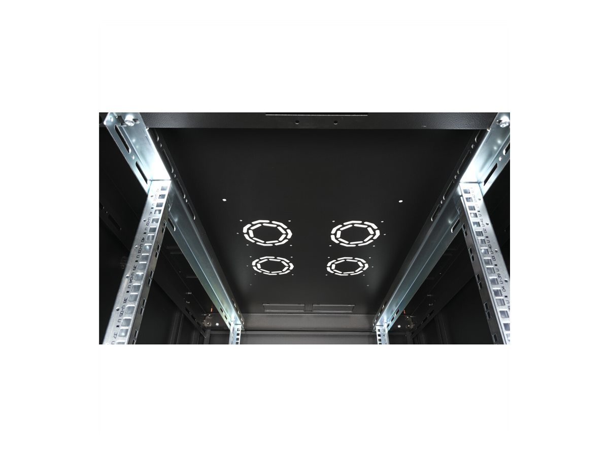 ROLINE 19 Zoll Netzwerkschrank Basic 42 800x1000 BxT Glastür schwarz, Ansicht 3