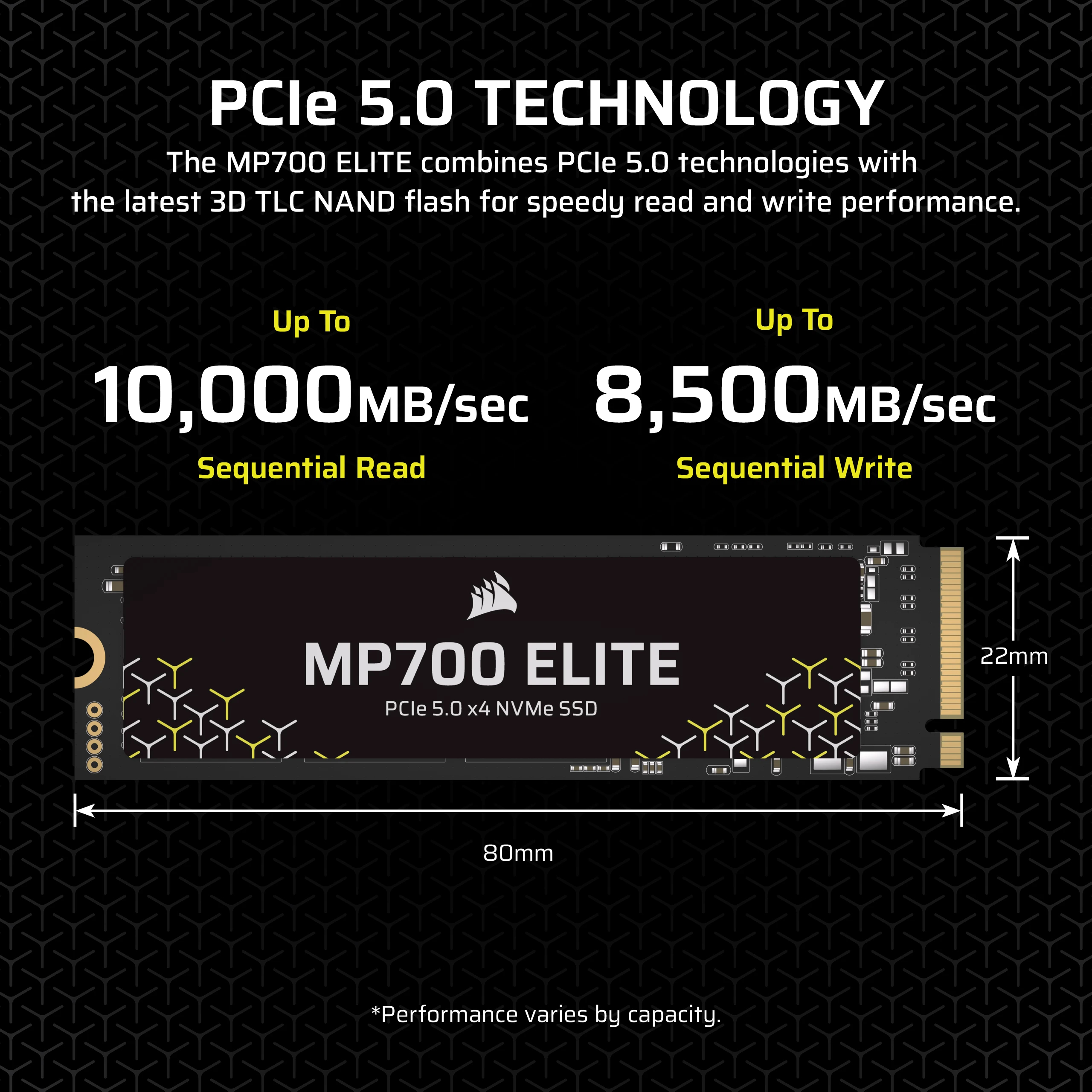 Corsair MP700 ELITE - SSD - 2 TB - intern - M.2 2280 - PCI Express 5.0 x4 (NVMe), Ansicht 4