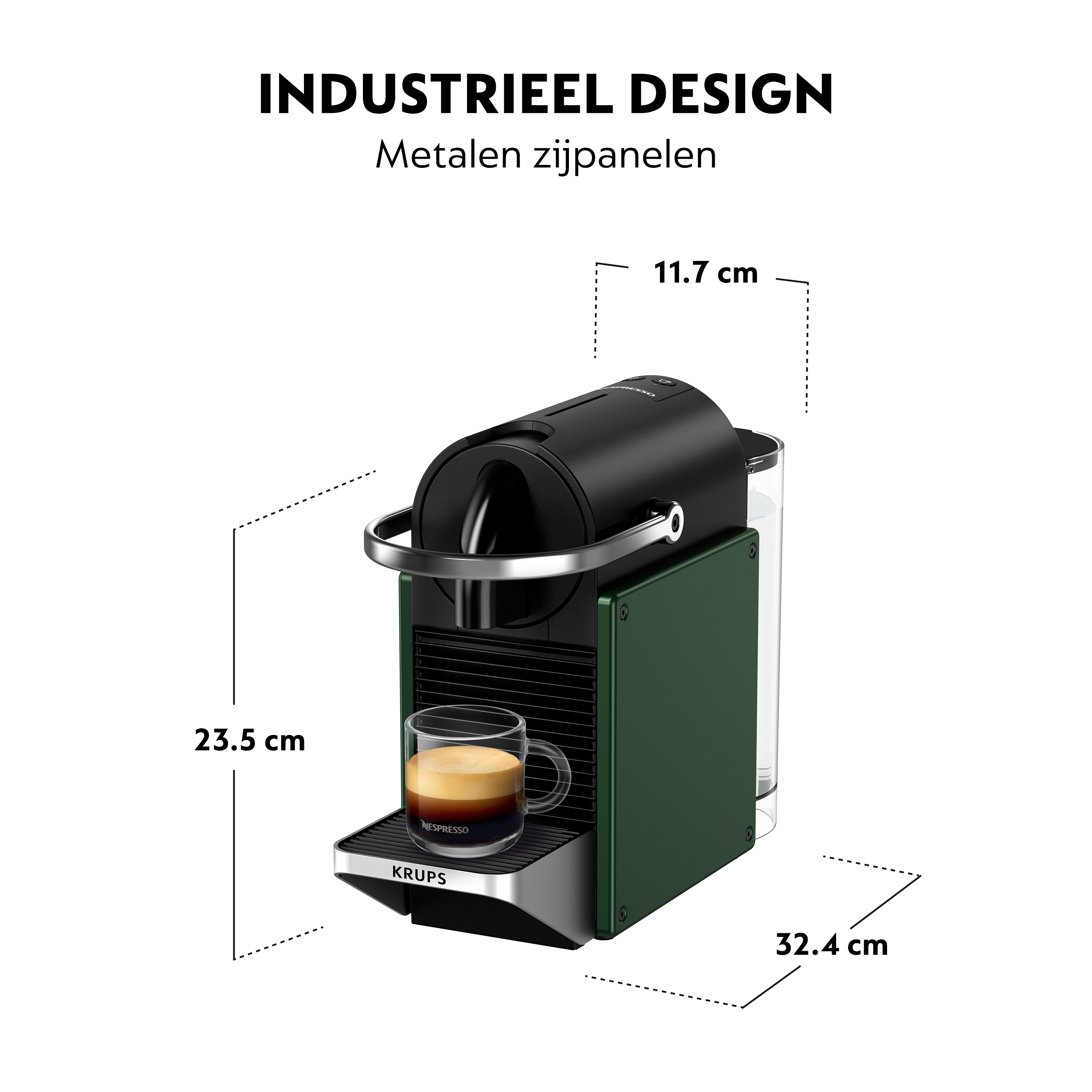 Krups Nespresso XN 3063 Pixie Coffee Machine grün by, Ansicht 4