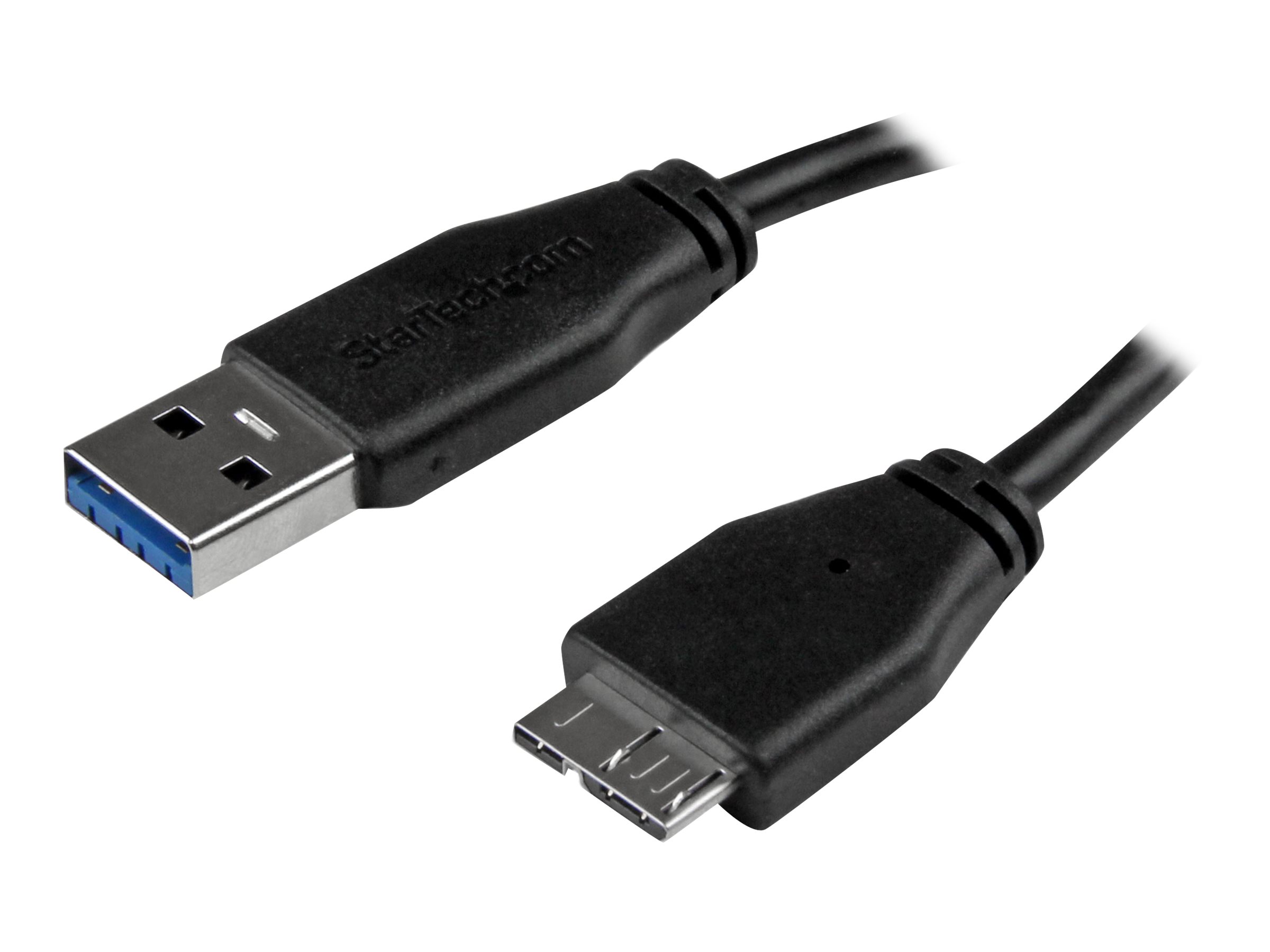 StarTech.com 2m schlankes SuperSpeed USB 3.0 A auf Micro B Kabel - St/St - USB 3.0 Anschlusskabel - Schwarz - USB-Kabel - Micro-USB Typ B (M) zu USB Typ A (M)