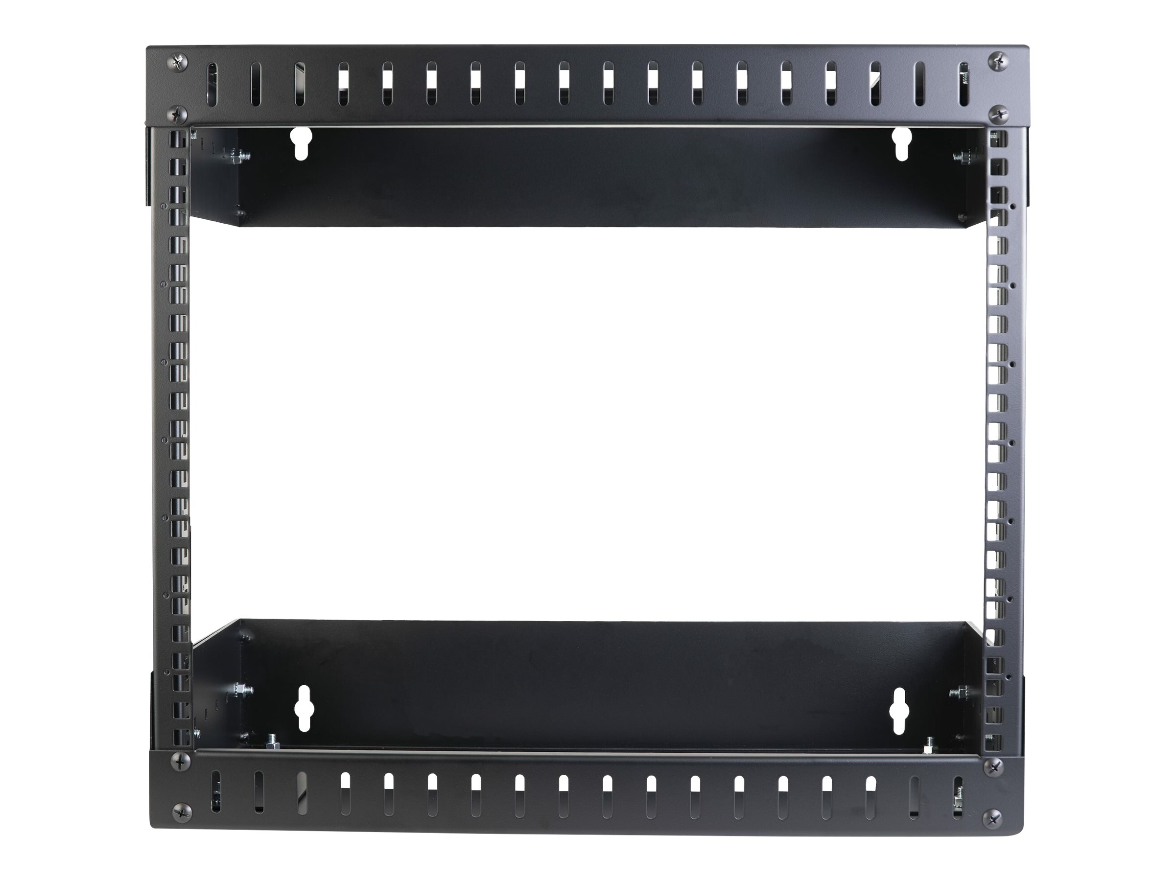 StarTech.com 8HE 19 Zoll Wand Netzwerk Rack - 2 Pfosten offener Rahmen mit einstellbare Tiefe(30-50cm) Rack für AVDatenITStudio Geräete - inkl.Käfigmuttern und Schrauben (RK812WALLOA)
