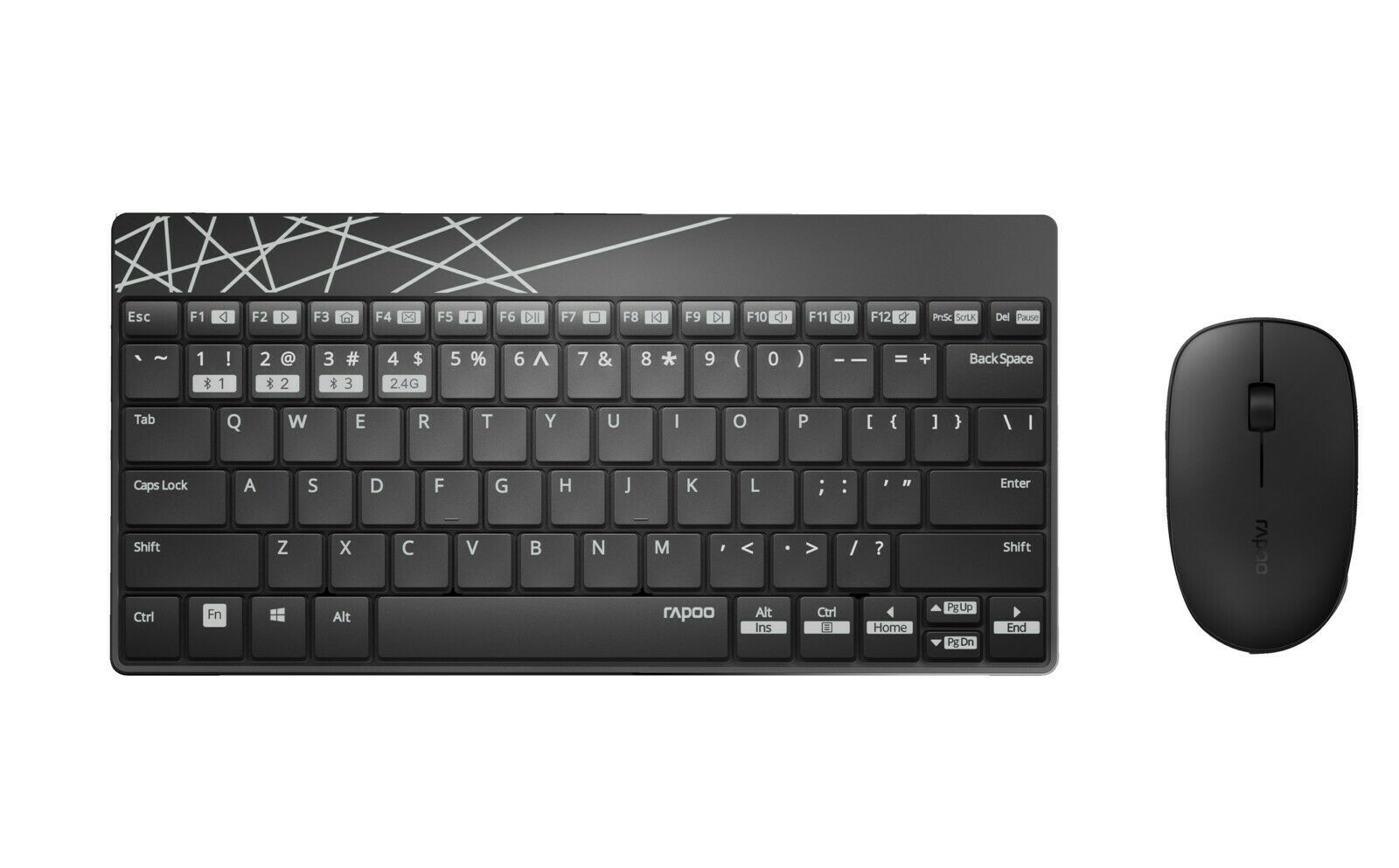 Rapoo 8000M - Tastatur-und-Maus-Set - kabellos - TL: Deutsch, QWERTZ, Ansicht 3