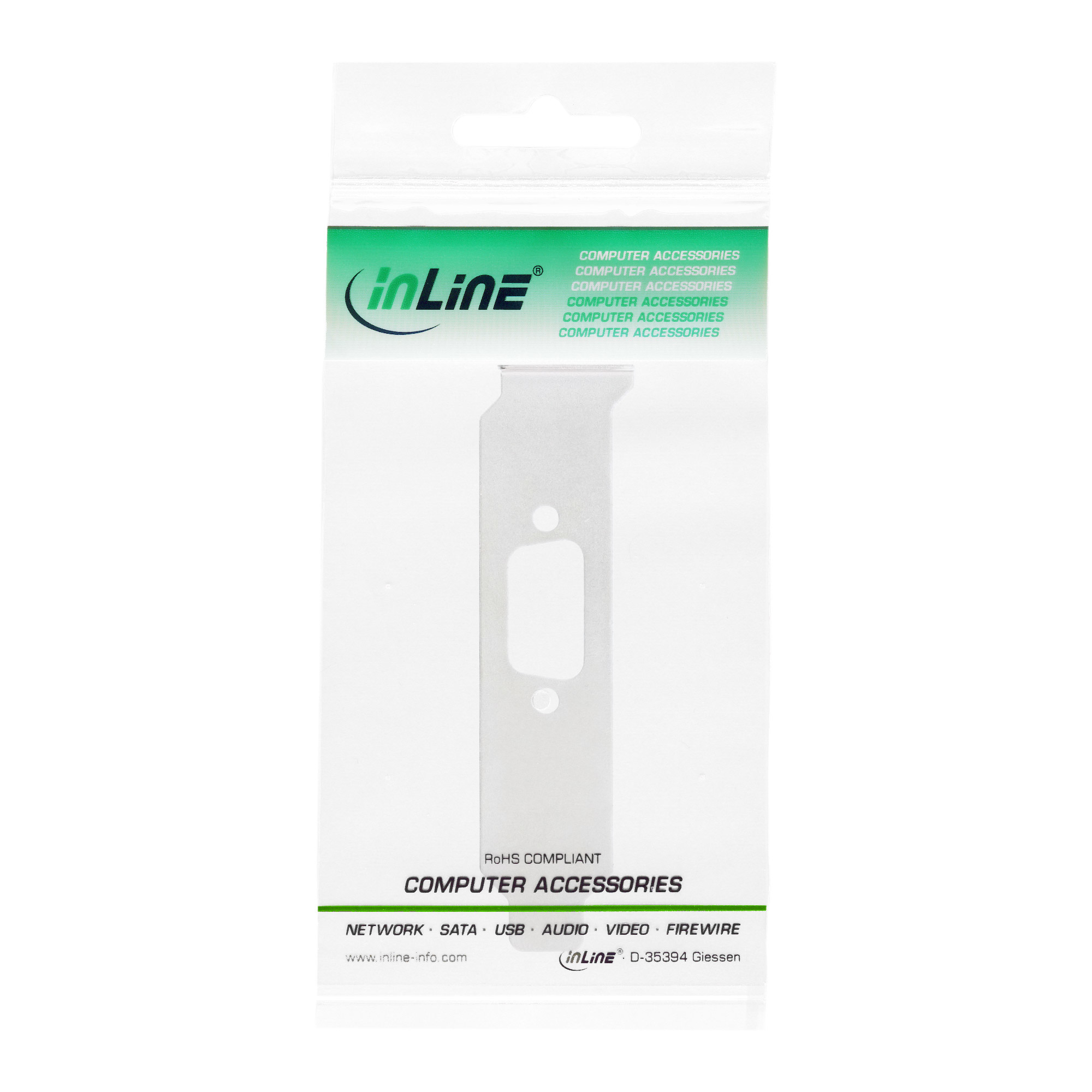 InLine Slotblech - mit 9-pol Sub D Aussparung - Low Profile, Ansicht 3