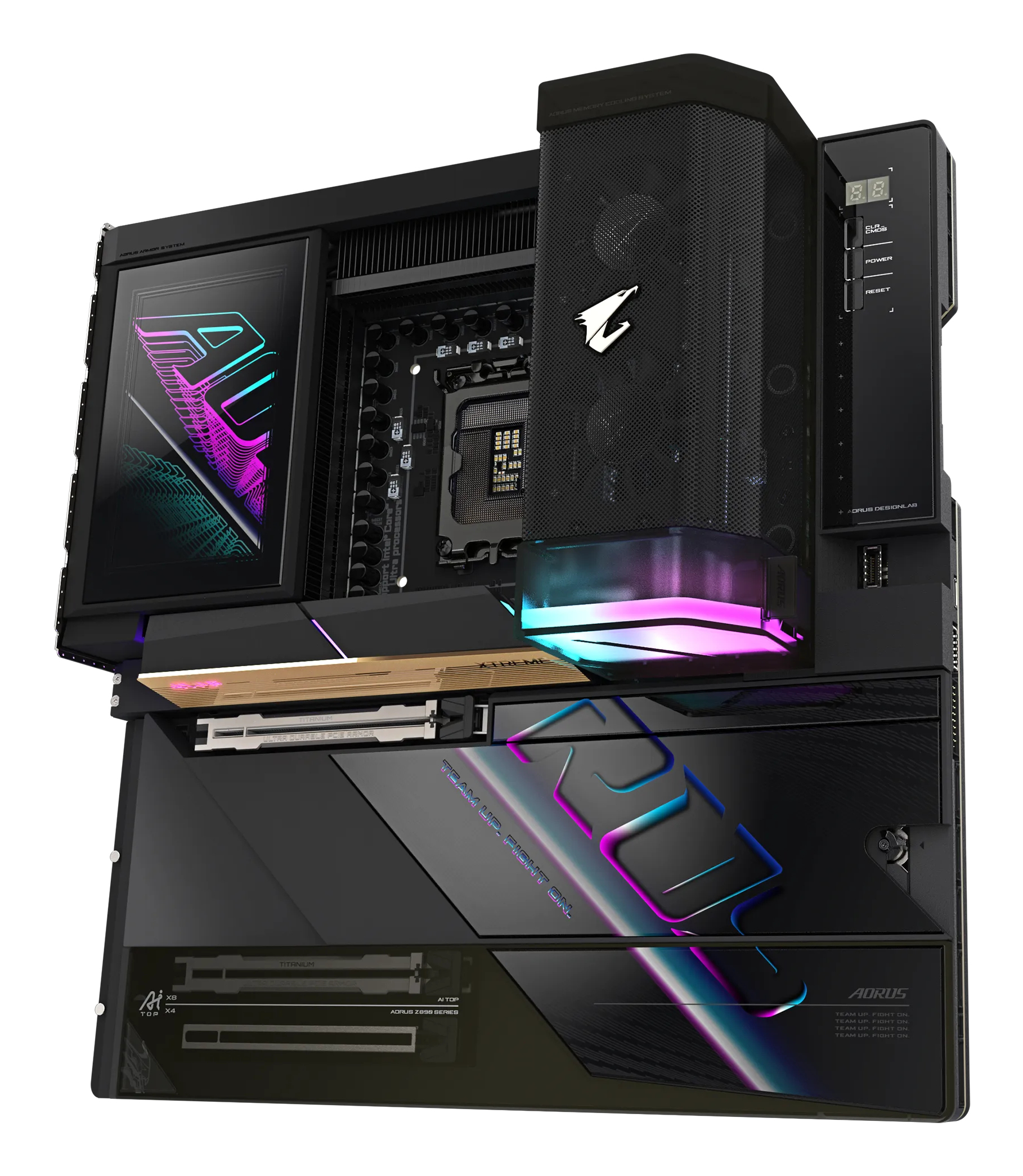 Gigabyte AORUS Z890 A XTREME AI TOP - Motherboard - E-ATX - LGA1851-Sockel - Z890 Chipsatz - USB4, USB 3.2 Gen 2, Ansicht 3