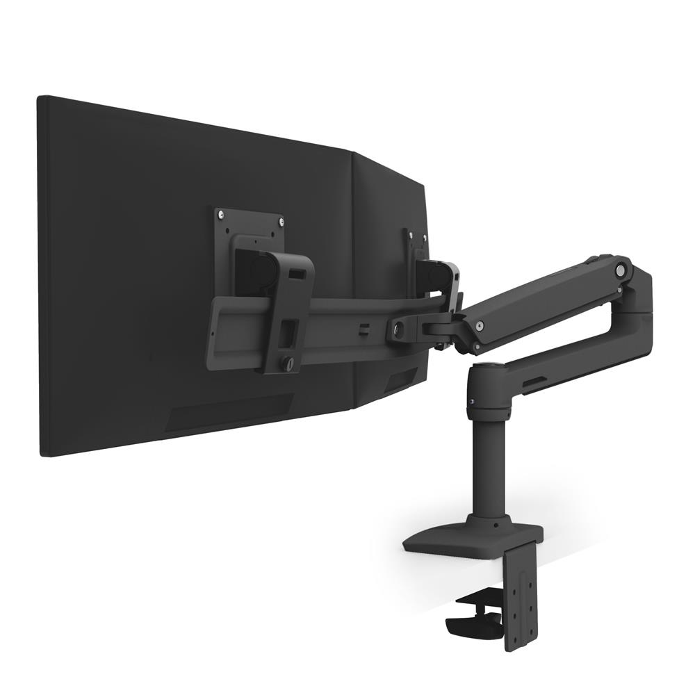 Ergotron LX - Befestigungskit (Gelenkarm, 2 Drehgelenke, Arm für zwei Bildschirme, Basis, 2-teilige Tischklemme, Ansicht 2