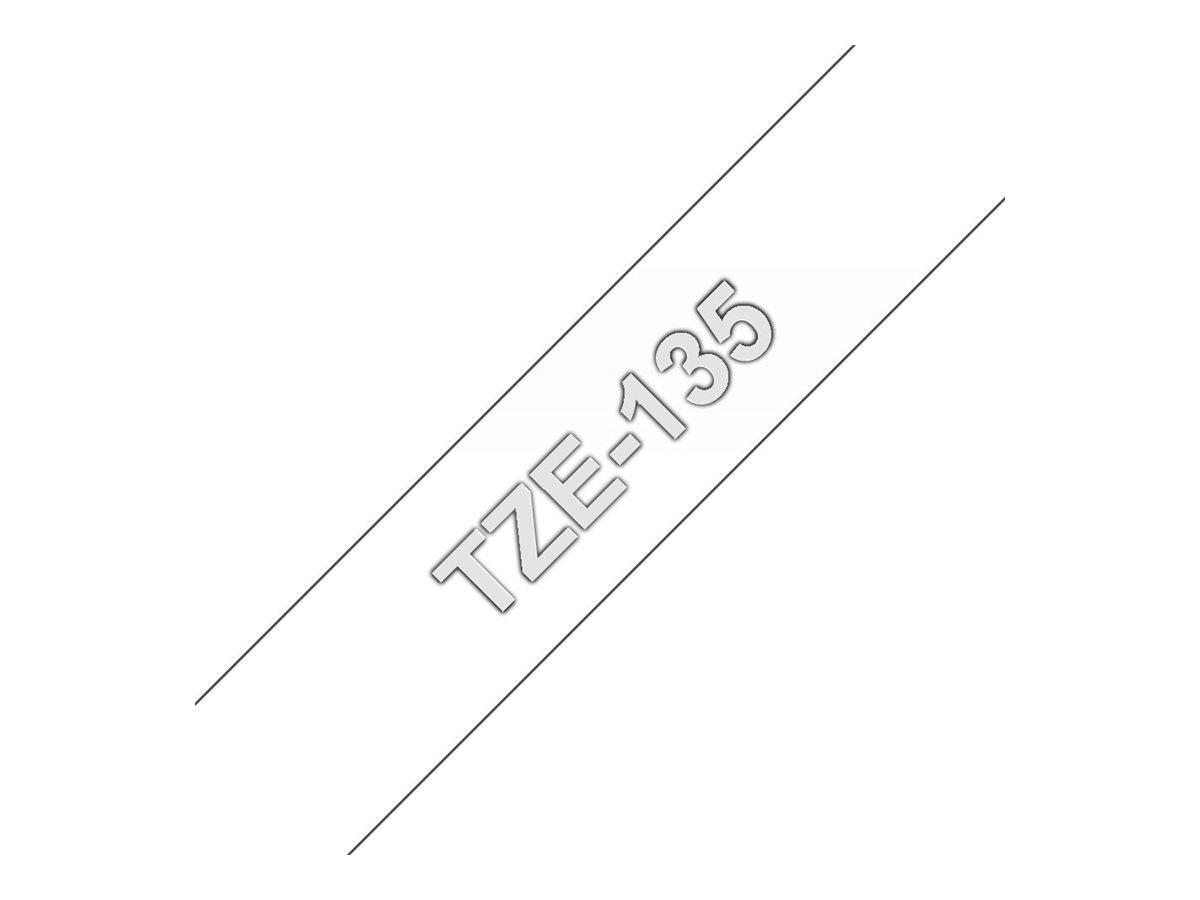 Brother TZe-135 - Selbstklebend - weiß auf durchsichtig - Rolle (1,2 cm x 8 m), Ansicht 3