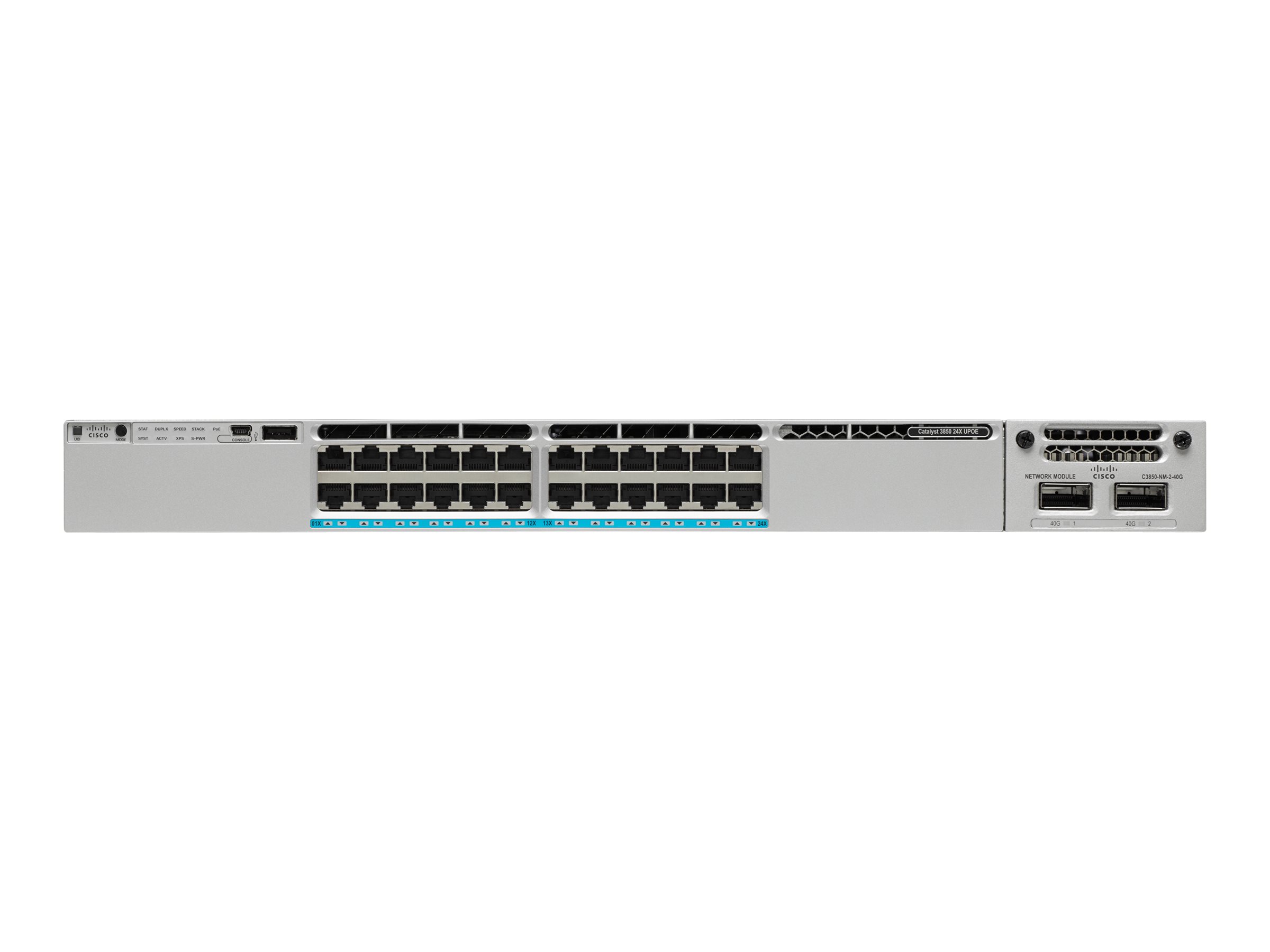 Cisco Catalyst 3850 24 mGig Port UPoE LAN Base (WS-C3850-24XU-L)