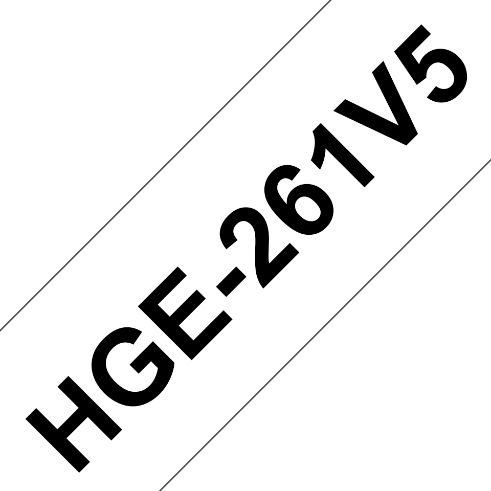 Brother HGE-261V5 - Schwarz auf Weiß - Rolle (3,6 cm x 8 m), Ansicht 2