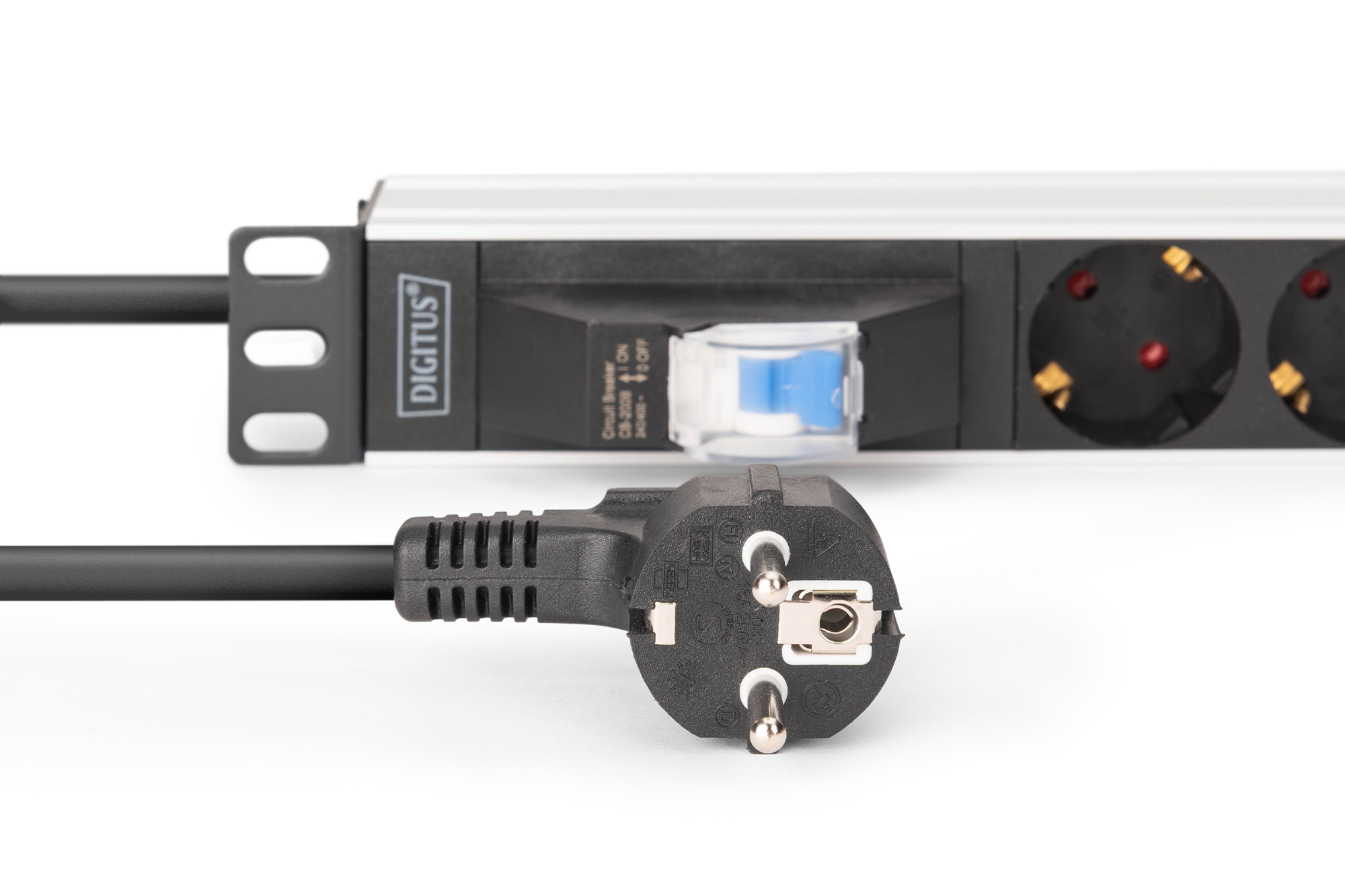DIGITUS 1U Alu PDU rackmount. 6x safety outlet 1x outlet - (Offline-) USV - 19, Ansicht 2