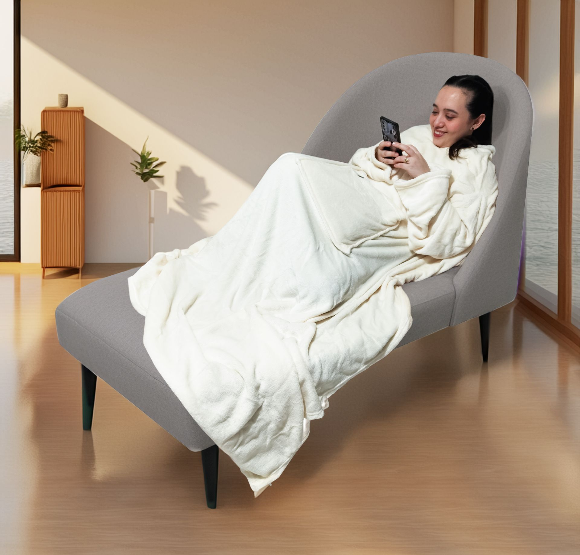 Mad Monkey Beheizte Decke Beige, Ansicht 2