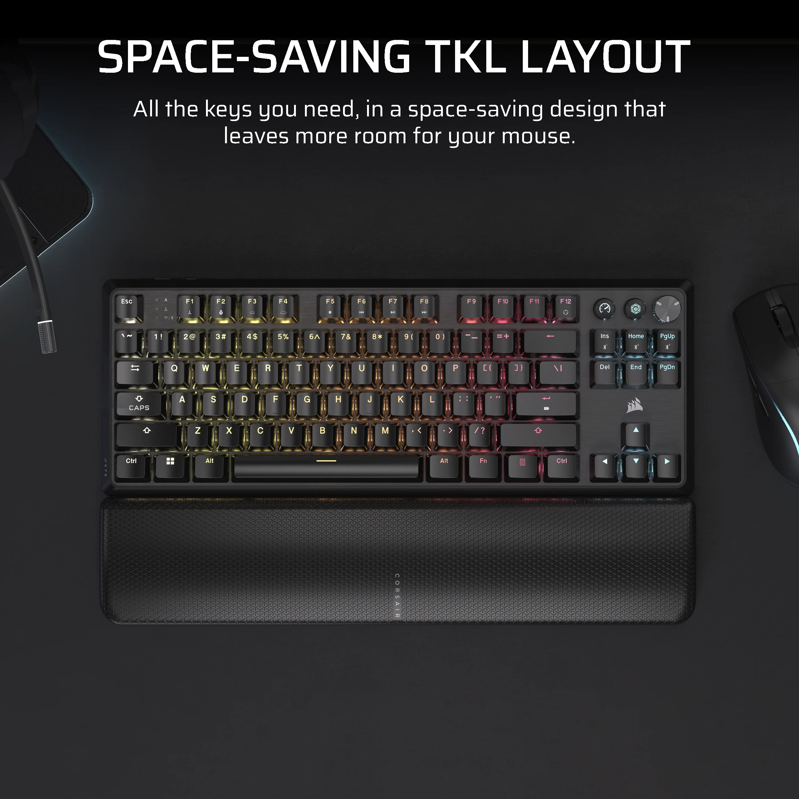 Corsair K70 CORE TKL WIRELESS RGB - Tastatur - TL: Deutsch, QWERTZ, Ansicht 3