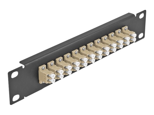 Delock Patch Panel - Schrankmontage - LC Duplex MM X 12 - Schwarz beige - 1U - 25.4 cm (10)
