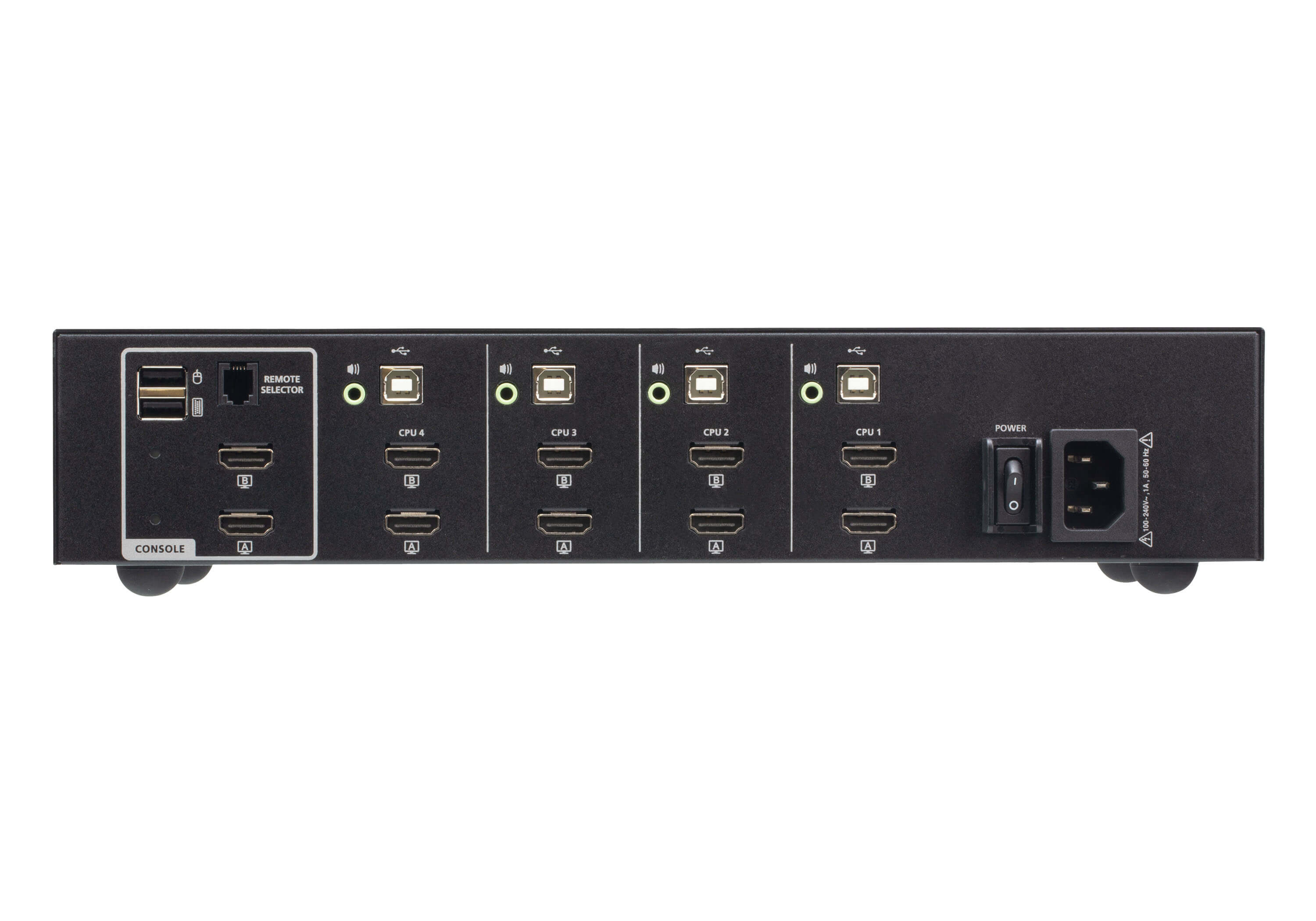 ATEN Sicherer KVM-Switch mit 4 USB-HDMI-Dual Display (PSD PP v4.0-konform) - 4K Ultra HD - 7,2 W - Schwarz, Ansicht 2