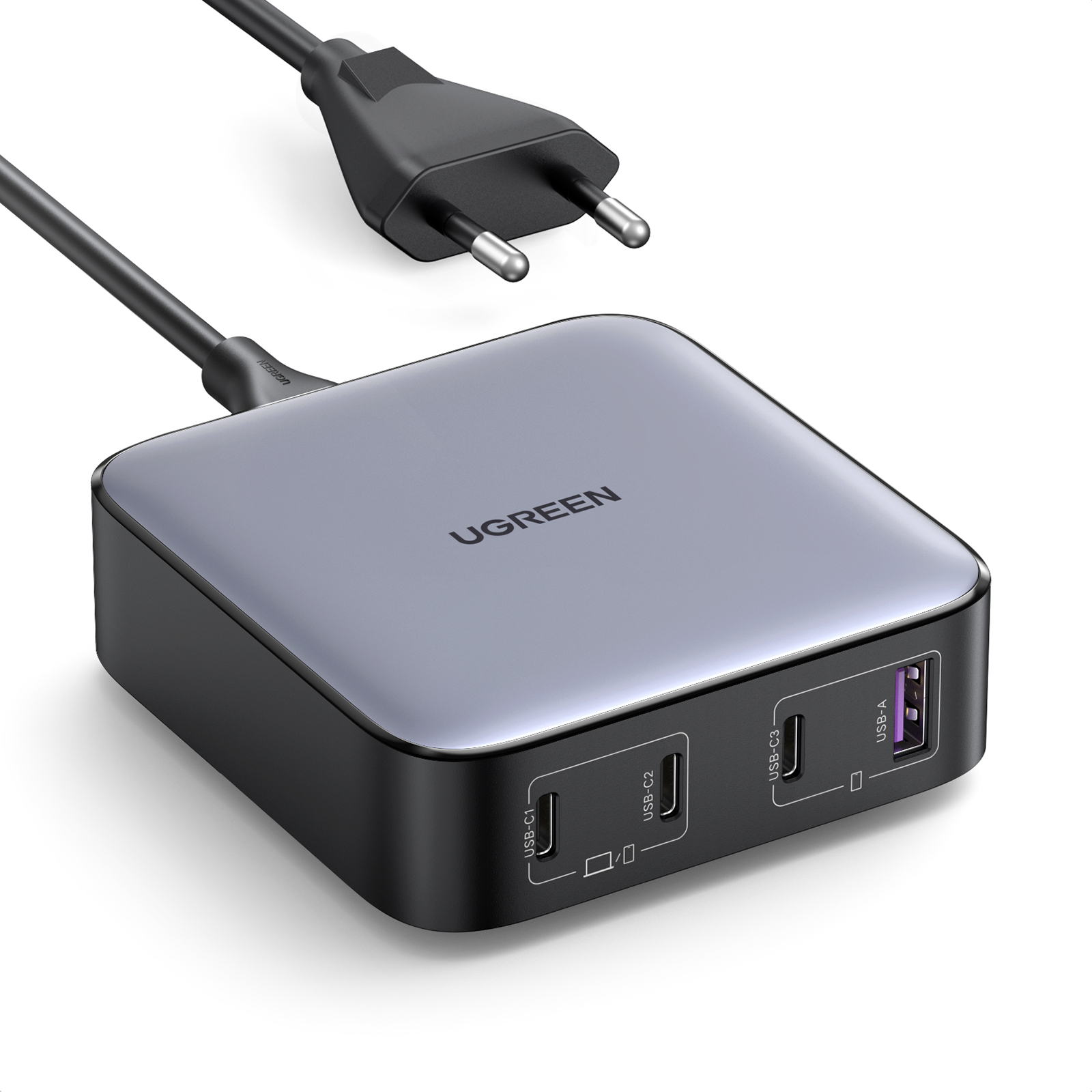 Ugreen Nexode - Netzteil - GaN - 100 Watt - 5 A - Power Delivery 3.0 + PPS, Fast Charge - 4 Ausgänge (3 x USB-C, USB), Ansicht 2